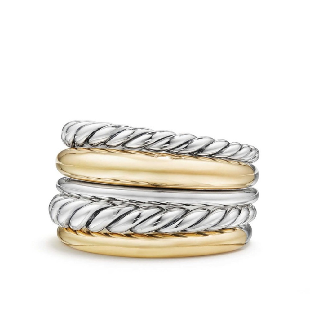 David Yurman Two Toned Pure Form Five Row Ring